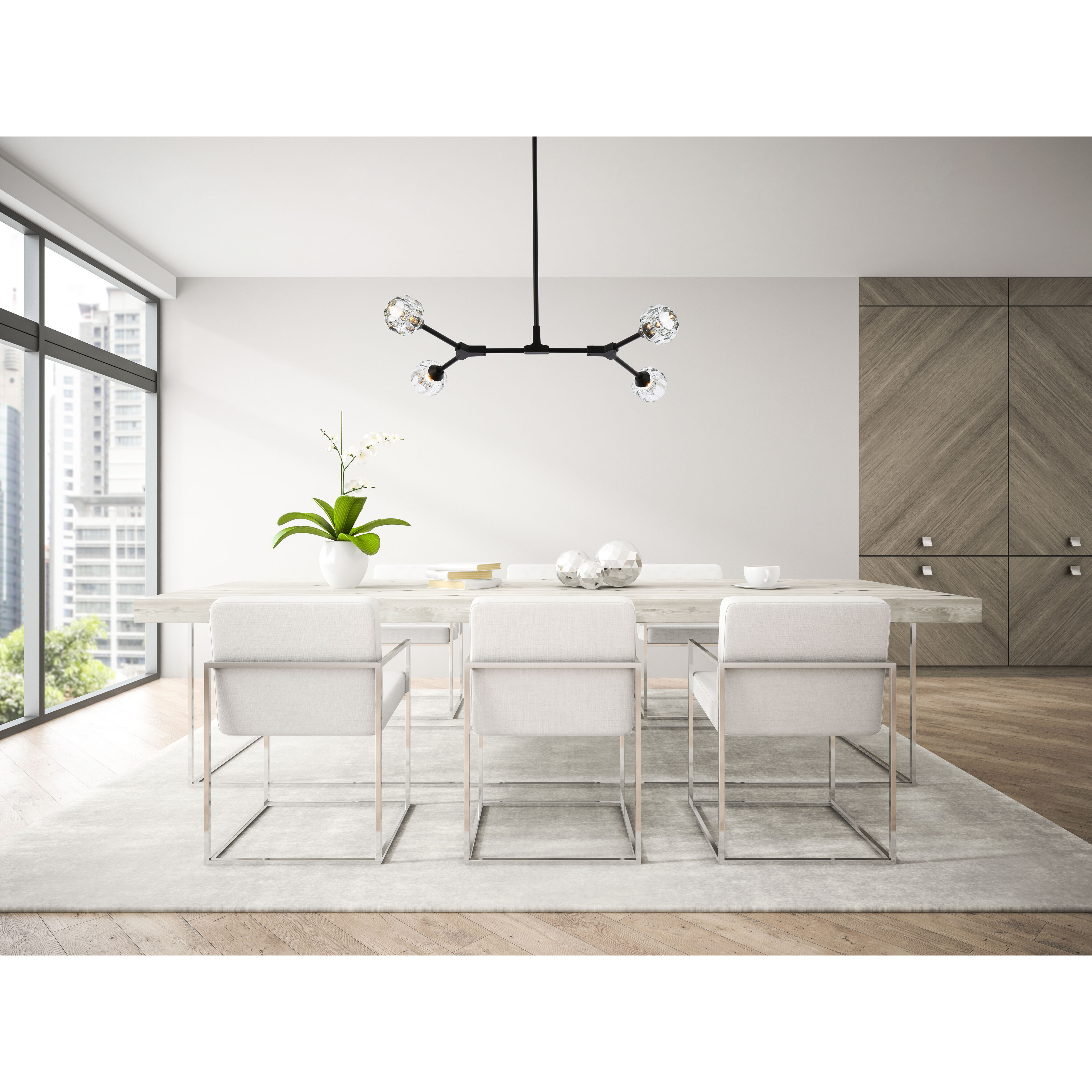 Zayne 4 Light 29 inch Black Pendant Ceiling Light