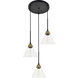 Histoire 3 Light 17.9 inch Brass and Black Pendant Ceiling Light