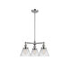 Franklin Restoration Large Cone 3 Light 22 inch Polished Chrome Chandelier Ceiling Light in Clear Glass, Franklin Restoration