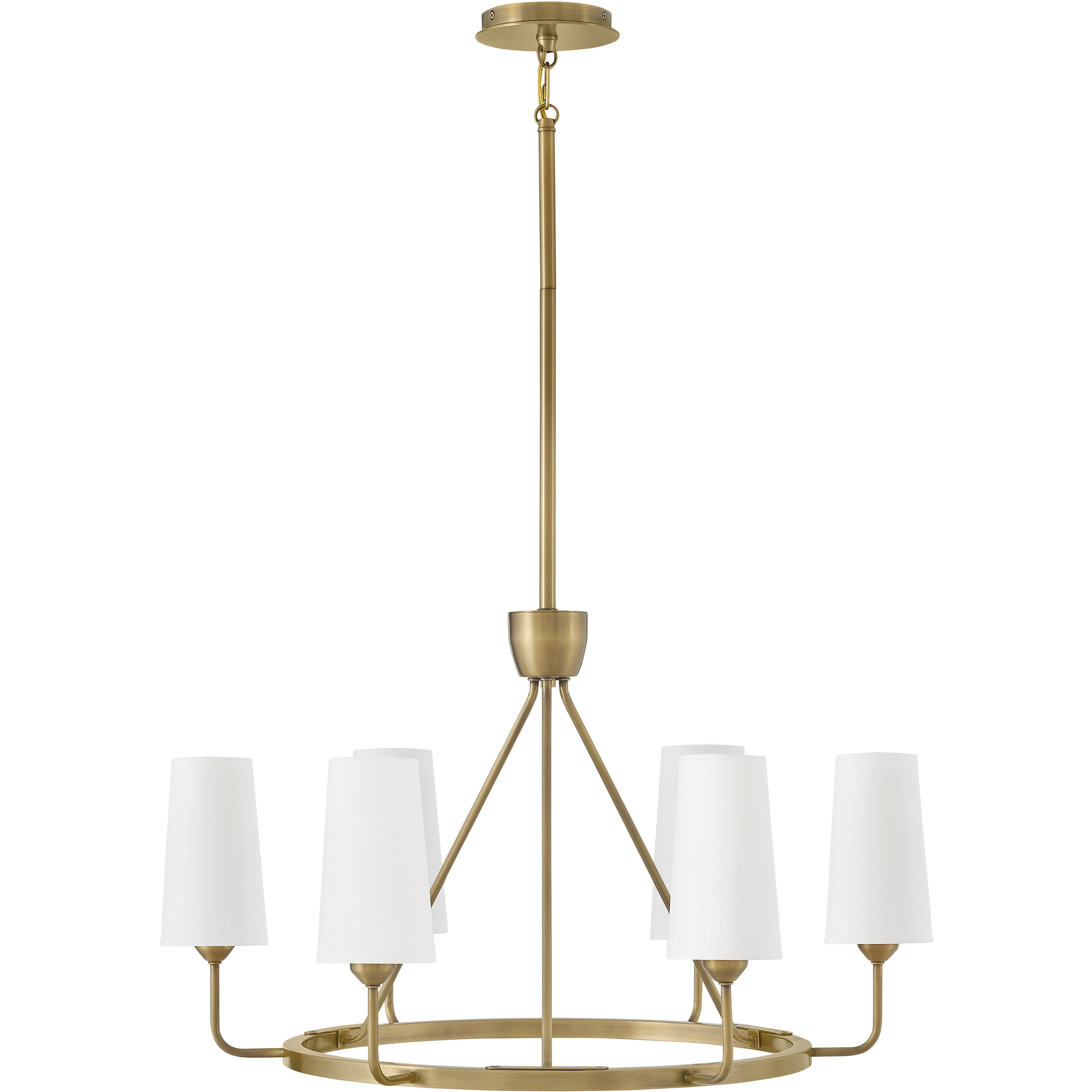 Lewis 28.75 inch Heritage Brass Indoor Chandelier Ceiling Light