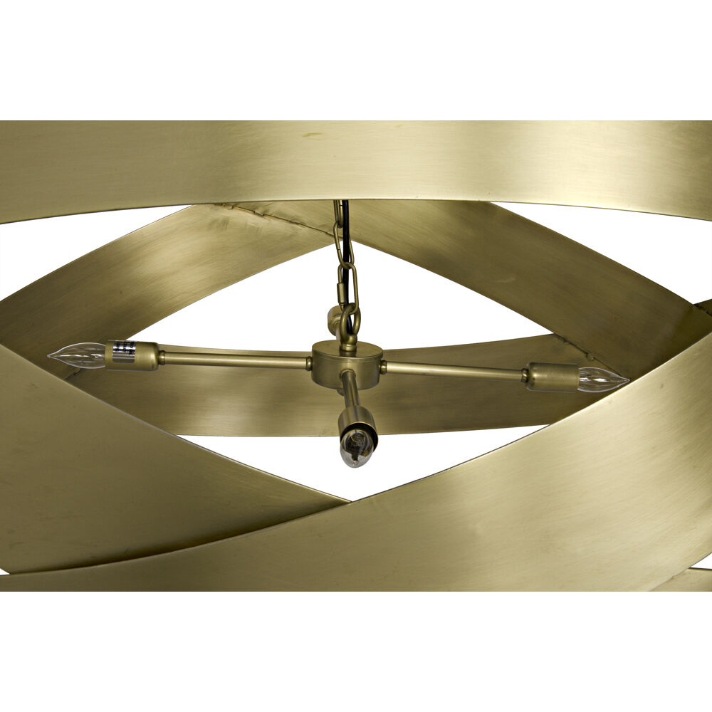 Orion 4 Light 38 inch Antique Brass Pendant Ceiling Light