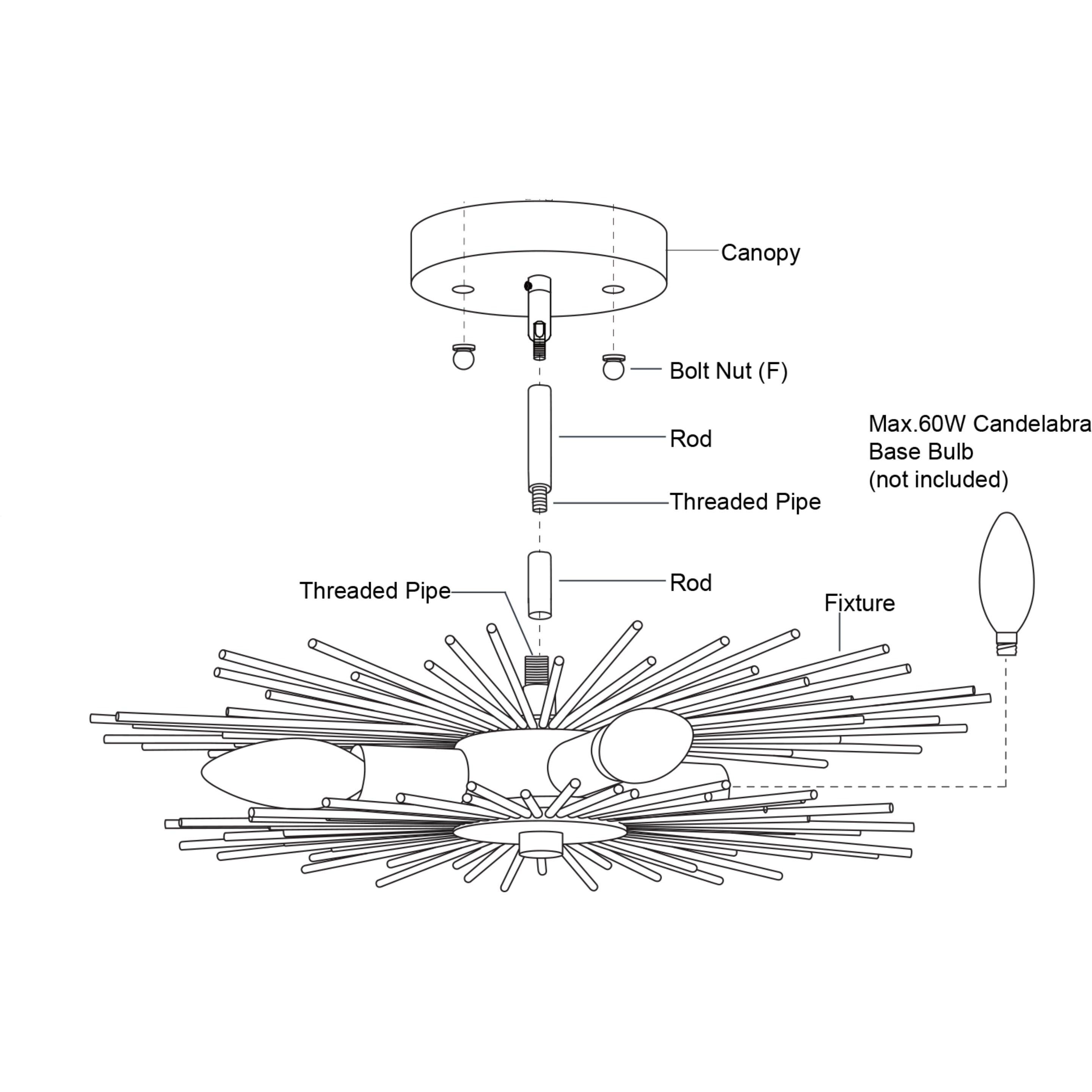 Nikko LED 16 inch Matte Black Semi-Flush Mount Ceiling Light in 4