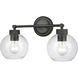 Jonatan 2 Light 16 inch Matte Black Bathroom Vanity Light Wall Light