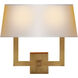 Chapman & Myers Square Tube 2 Light 15.5 inch Hand-Rubbed Antique Brass Double Sconce Wall Light in Natural Paper 2