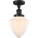 Franklin Restoration Bullet LED 7 inch Matte Black Semi-Flush Mount Ceiling Light
