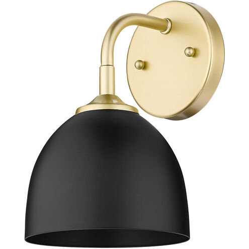 Zoey 1 Light 6 inch Olympic Gold Wall Sconce Wall Light in Matte Black
