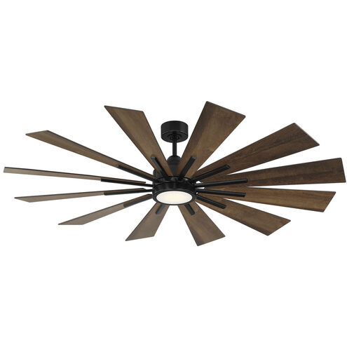 Modern 60 inch Matte Black with Antique Oak Blades Ceiling Fan