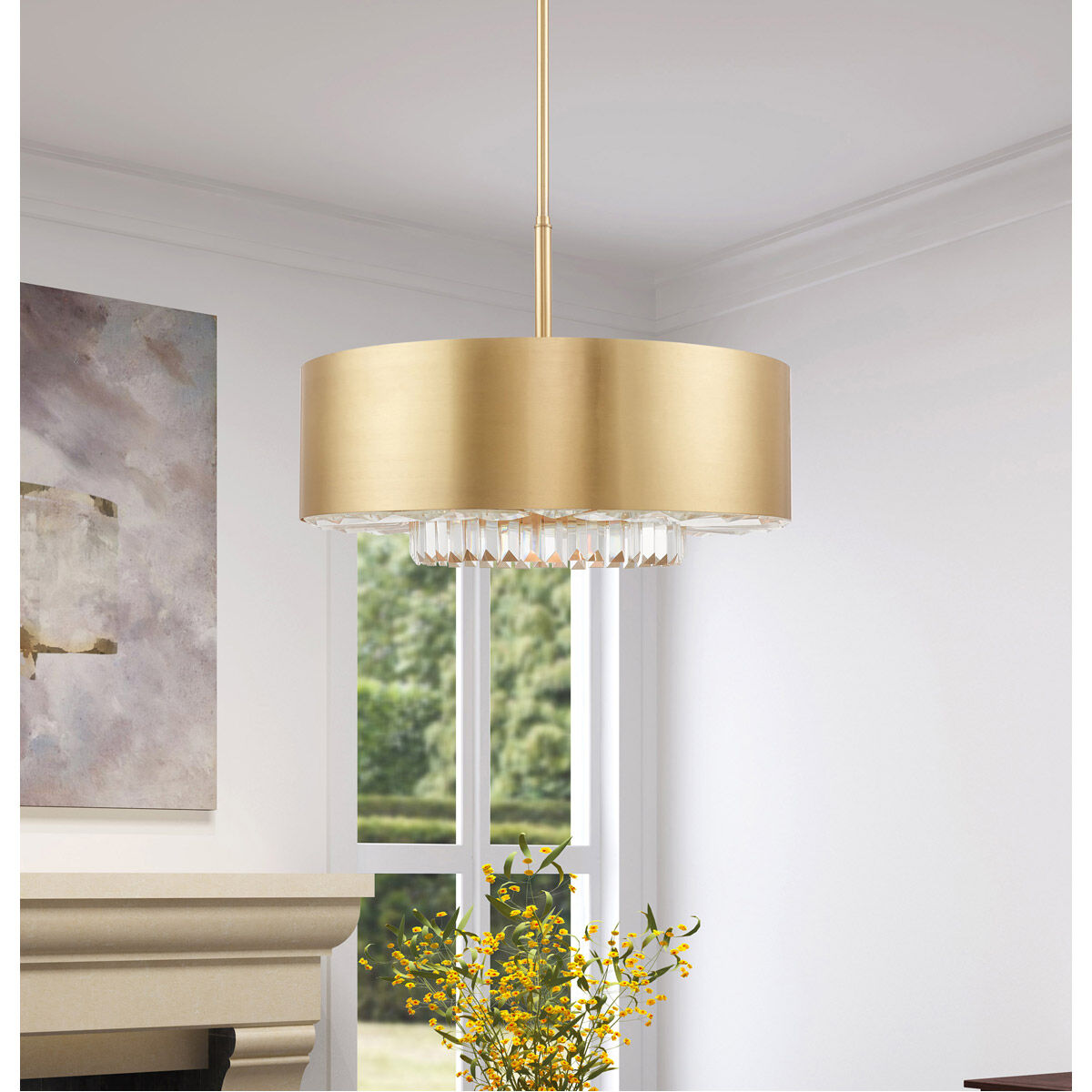 Madison 6 Light 24 inch Satin Brass Pendant Chandelier Ceiling Light