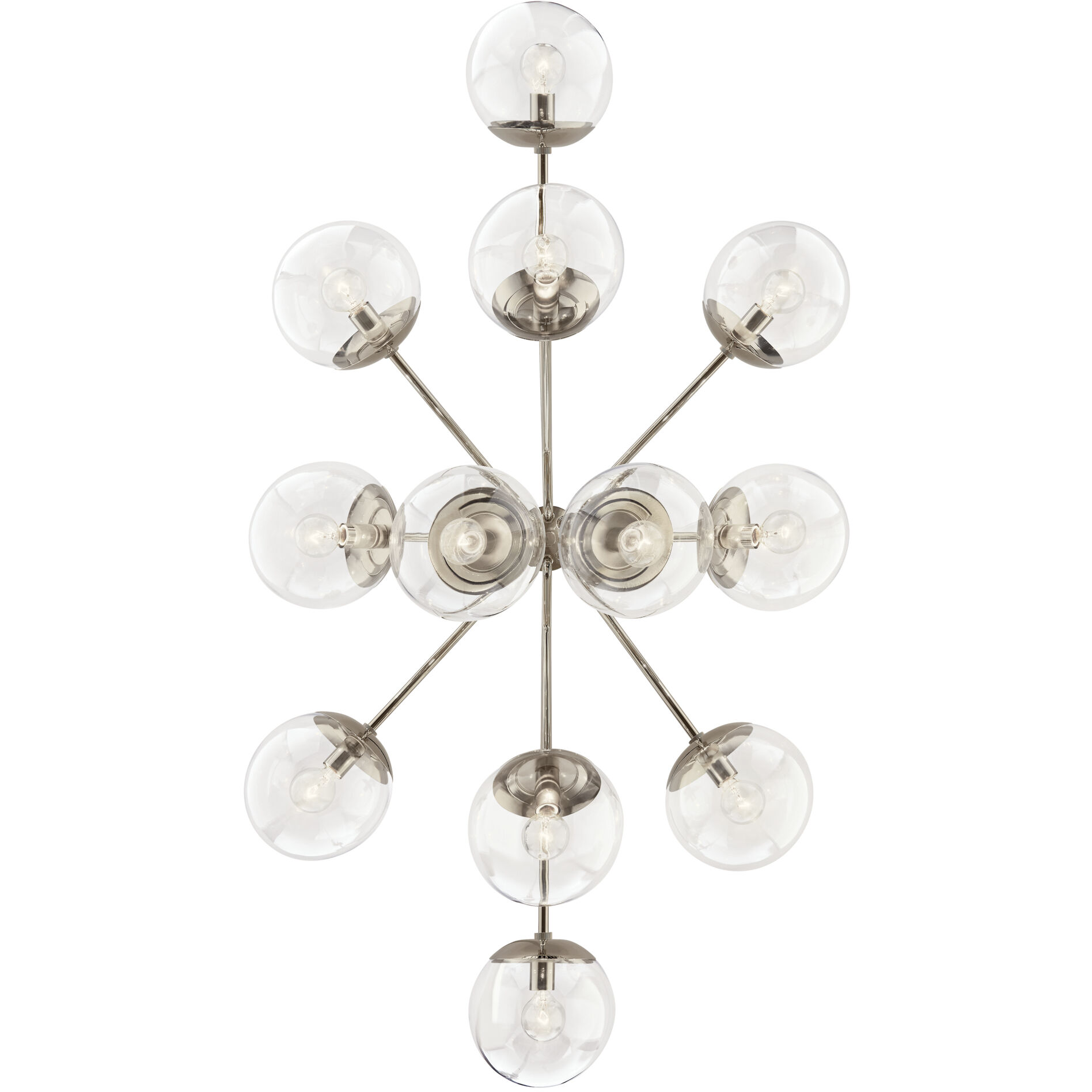 Silvarious 12 Light 26.75 inch Polished Nickel Chandelier/Semi Flush Ceiling Light
