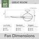 Skysail 60 inch Matte Black Outdoor Ceiling Fan