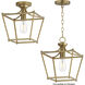 Clifton 1 Light 10 inch Natural Aged Brass Semi-Flush Mount Ceiling Light