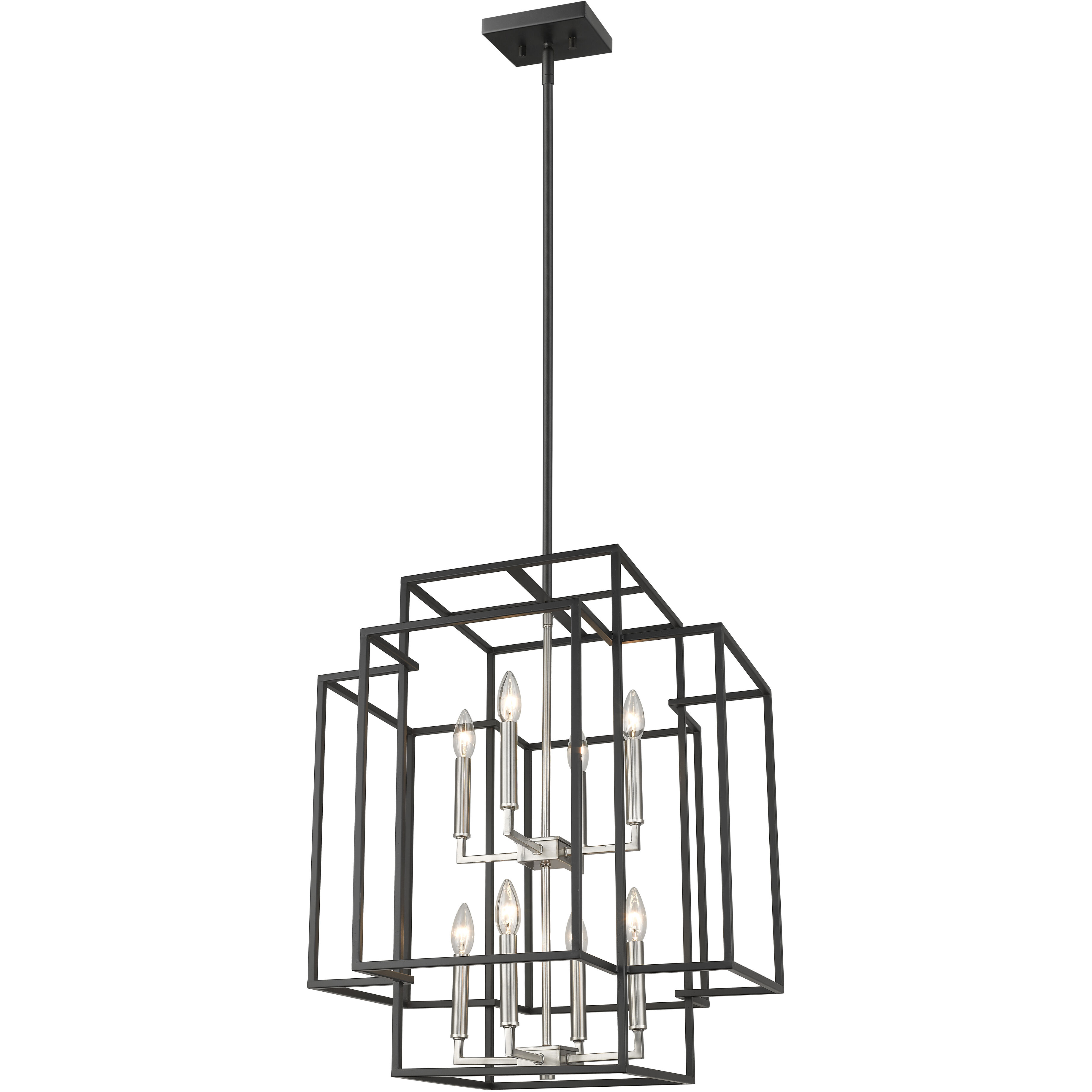 Titania 8 Light 22 inch Black and Brushed Nickel Chandelier Ceiling Light