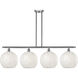 Ballston White Mouchette 4 Light 50.25 inch Brushed Satin Nickel Stem Hung Island Light Ceiling Light