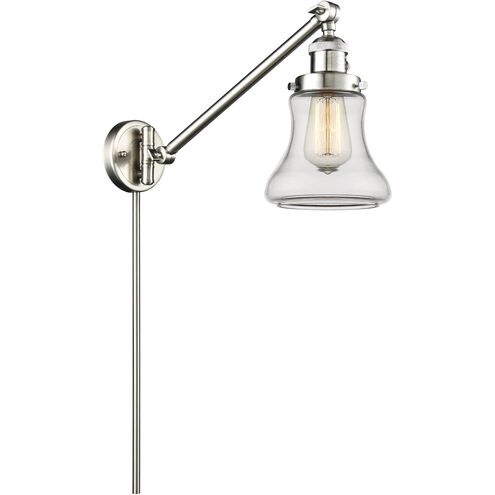 Bellmont 35 inch 3.5 watt Satin Nickel Swing Arm Wall Light in Brushed Satin Nickel, Clear Glass, Franklin Restoration