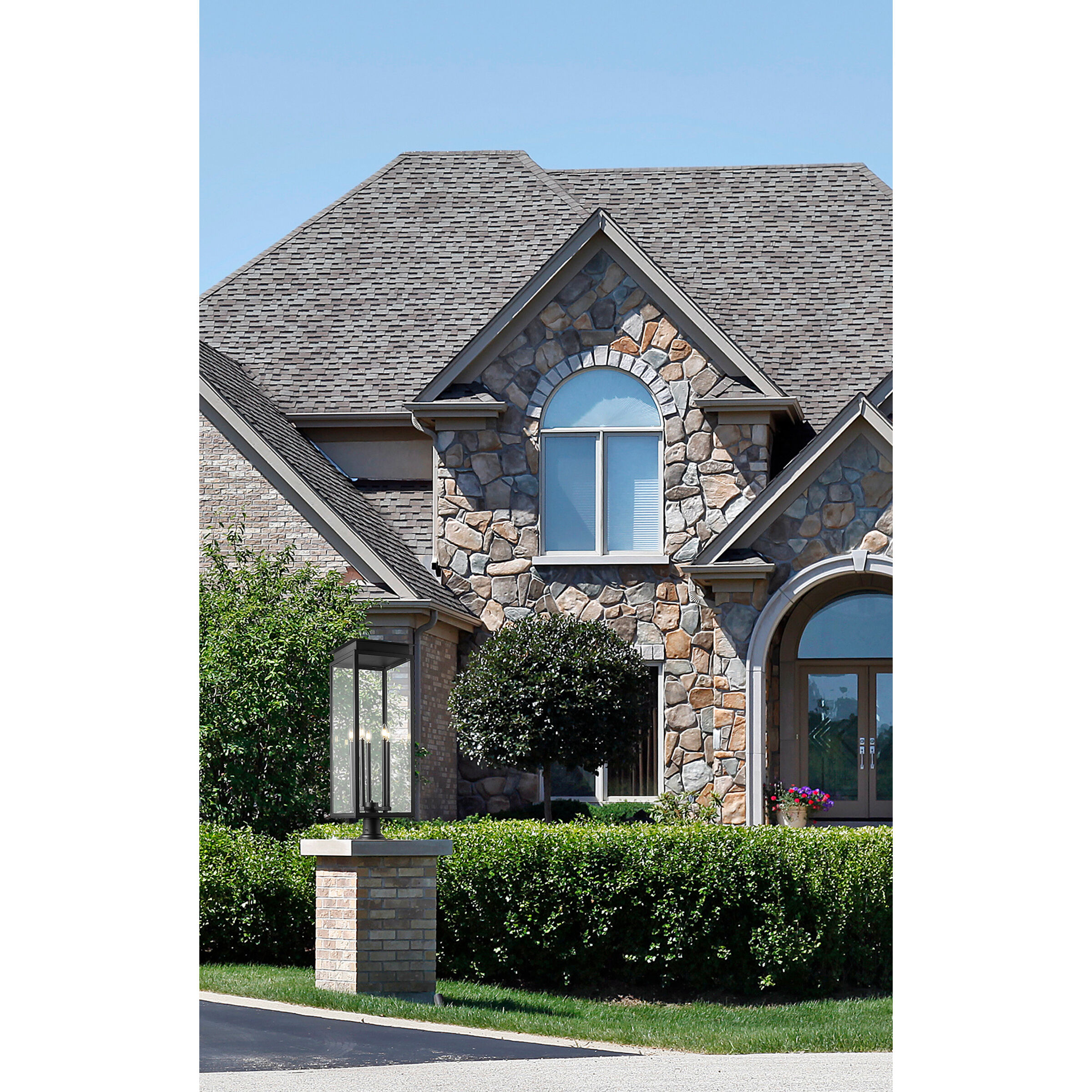 Nova 5 Light 37 inch Black Outdoor Pier Mounted Fixture