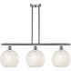 Ballston White Mouchette 3 Light 36.5 inch Brushed Satin Nickel Stem Hung Island Light Ceiling Light