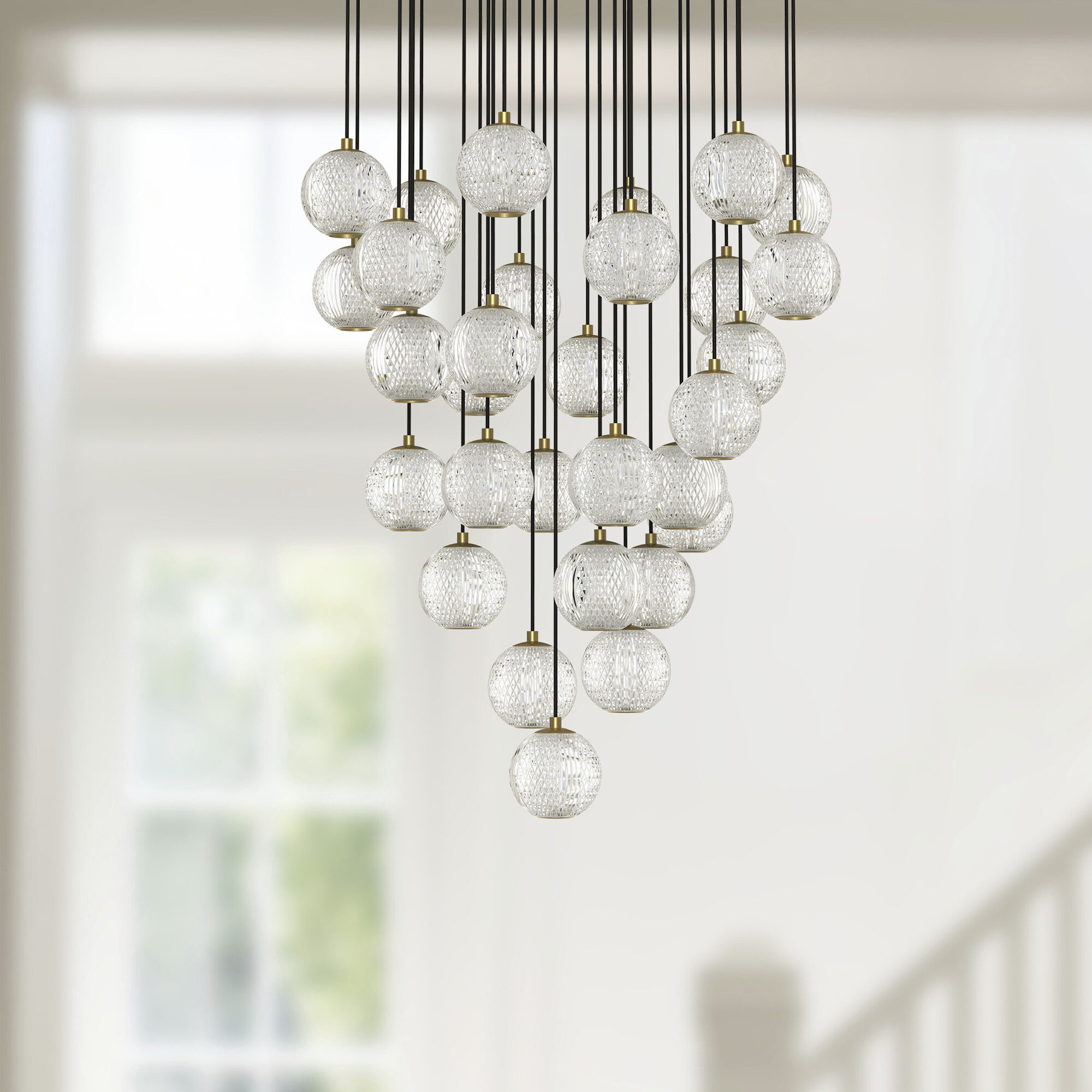 Marni Multi Pendant Ceiling Light in Natural Brass