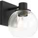 Rito 1 Light 6 inch Midnight Black Bath Light Wall Light, Small