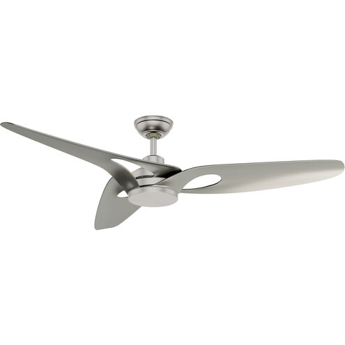 Inez 60 inch Brushed Nickel with Matte Nickel Blades Outdoor Ceiling Fan