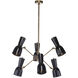 Wildwood 6 Light 36 inch Matte Black/Gold Interior Chandelier Ceiling Light