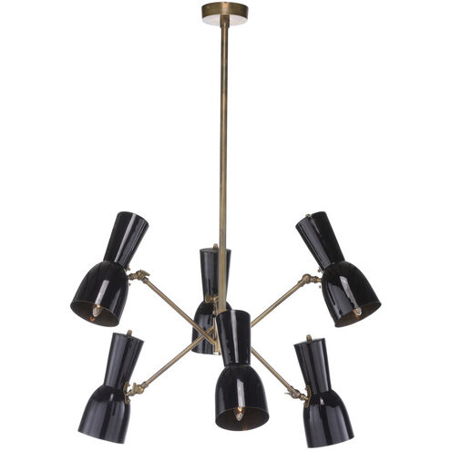 Wildwood 6 Light 36 inch Matte Black/Gold Interior Chandelier Ceiling Light