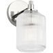 C&M by Chapman & Myers Barstow 1 Light 4.5 inch Polished Nickel Bath Vanity Wall Light