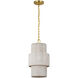Chapman & Myers Dorado LED 11.5 inch Antique-Burnished Brass and Washed Abaca Pendant Ceiling Light