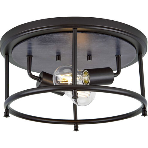 Durrell 2 Light 13 inch Matte Black Flush Mount Ceiling Light