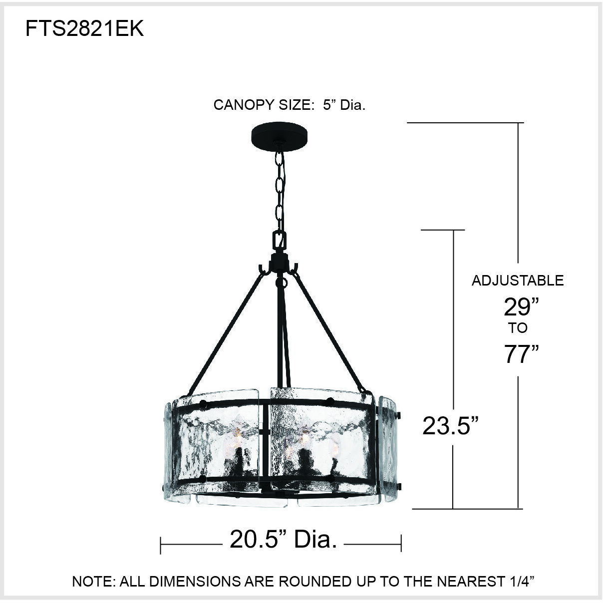 Fortress 5 Light 21 inch Earth Black Pendant Ceiling Light