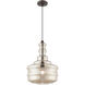 Art Glass 1 Light 13 inch English Bronze Mini Pendant Ceiling Light