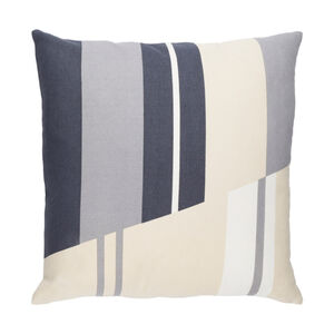 Lina 18 X 18 inch White and Charcoal Throw Pillow