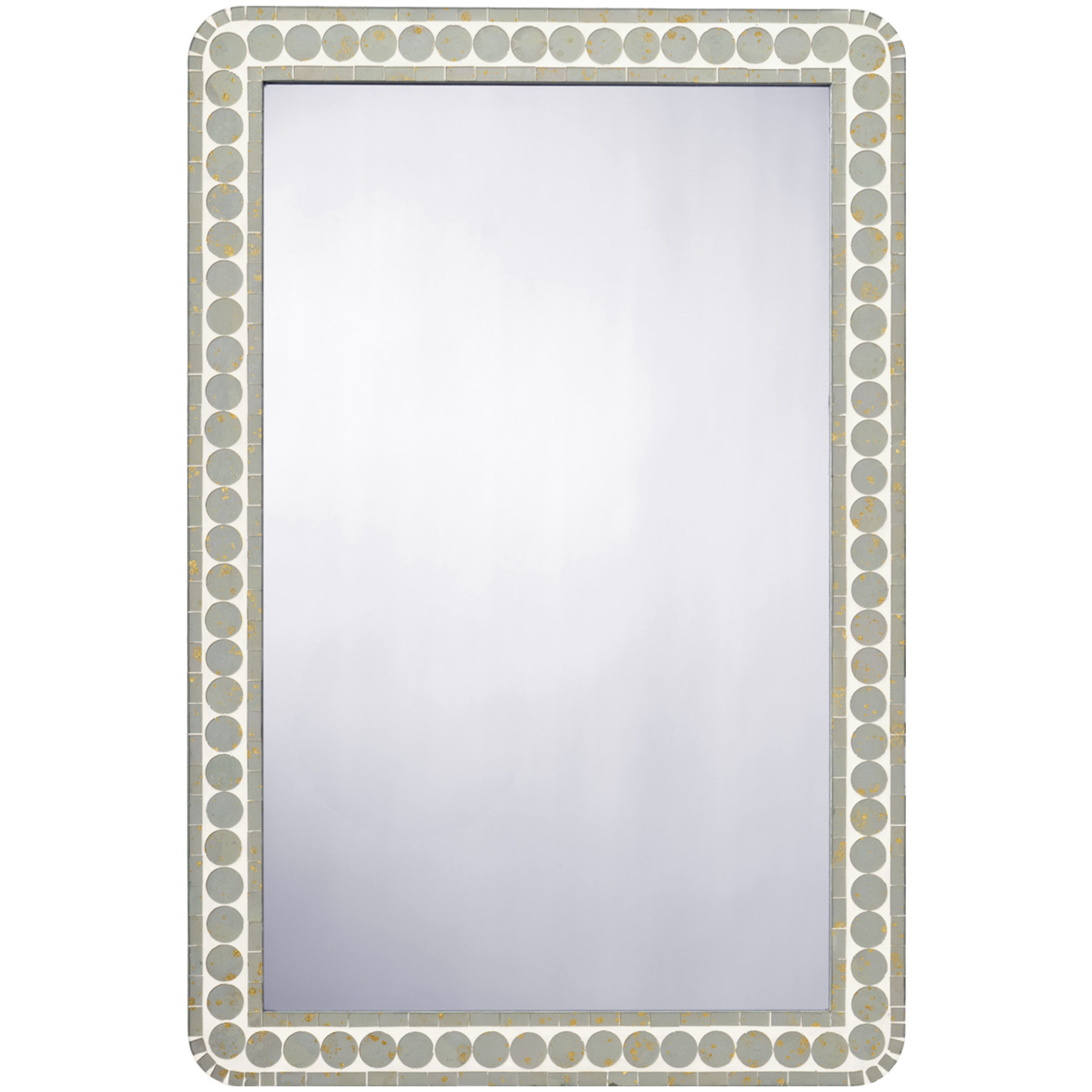 Penny 36 X 24 inch Sage Green and Gold Foil Mirror, Inline