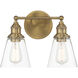 Barwell 2 Light 15 inch Oxidized Aged Brass Bath Vanity Light Wall Light