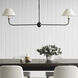 Thomas O'Brien Piaf LED 62 inch Aged Iron and Ebonized Oak Linear Pendant Ceiling Light, Large