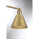 Modern Farmhouse 3 Light 27 inch Natural Brass Bathroom Vanity Light Wall Light