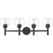 Sutton 4 Light 31.5 inch Matte Black Vanity Wall Light