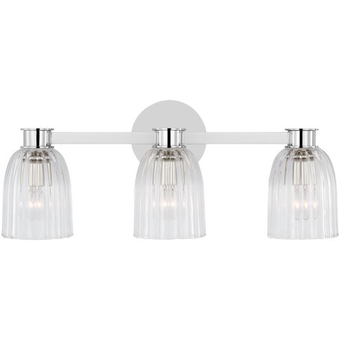 AERIN Asalea LED 21 inch Polished Nickel Triple Vanity Light Wall Light