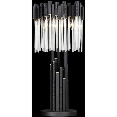 Matrix 30 inch 60 watt Matte Black Table Lamp Portable Light in Matte Black/French Gold