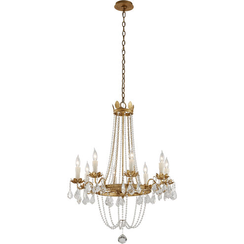 Viola 8 Light 27.5 inch Distressed Gold Leaf Chandelier Ceiling Light