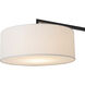 Stretch 87 inch 9 watt Black Arc Floor Lamp Portable Light in White Linen