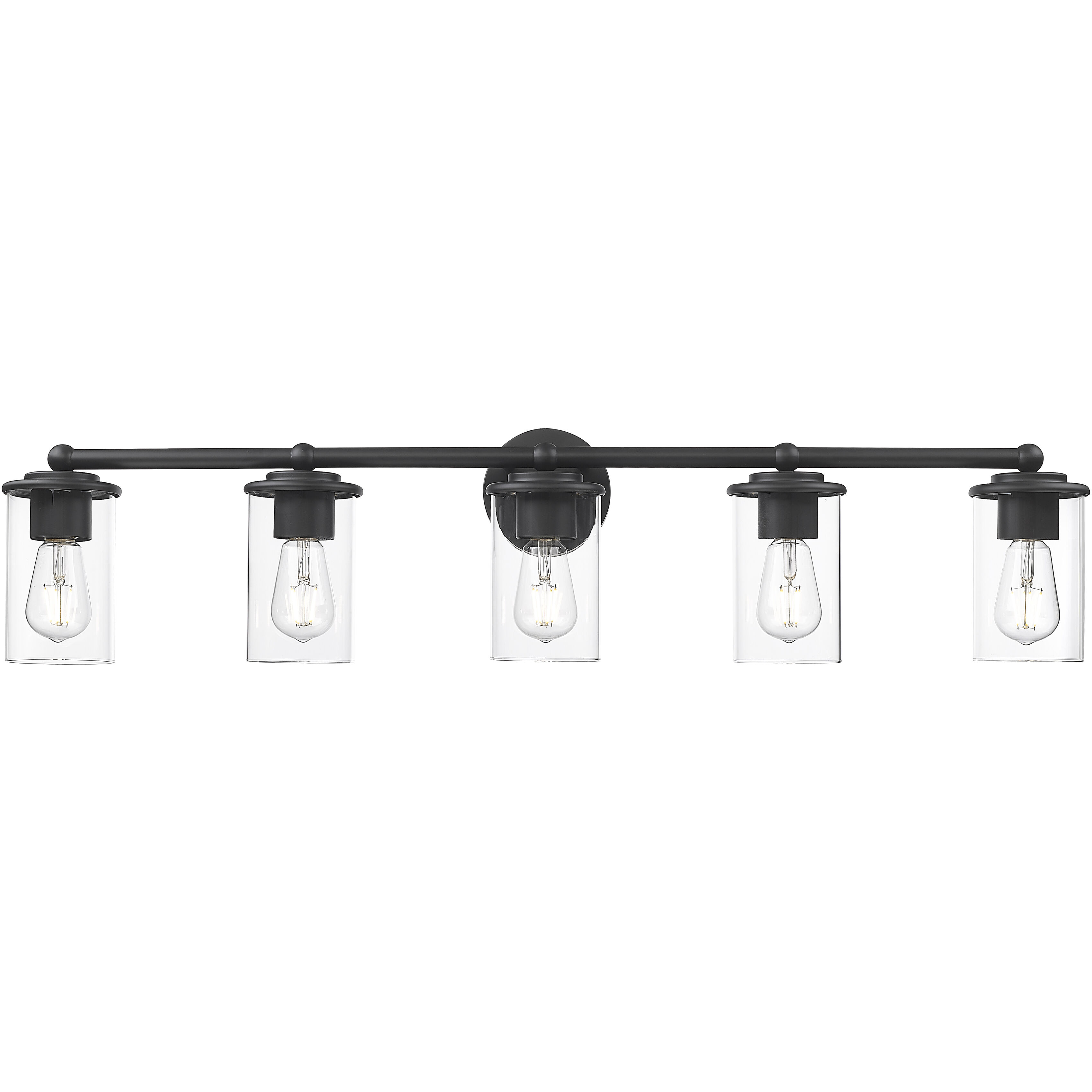 Thayer 5 Light 39 inch Matte Black Vanity Wall Light