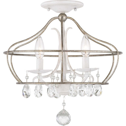 Fleurette 3 Light 15.88 inch Cottage White Semi-Flush Mount Convertible Ceiling Light