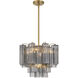Addis 4 Light 17.75 inch Aged Brass Mini Chandelier Ceiling Light in Smoke