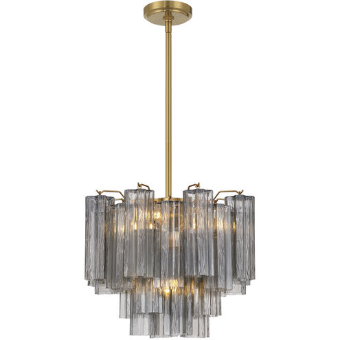 Addis 4 Light 17.75 inch Aged Brass Mini Chandelier Ceiling Light in Smoke