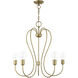 Lucerne 5 Light 24 inch Antique Brass Chandelier Ceiling Light