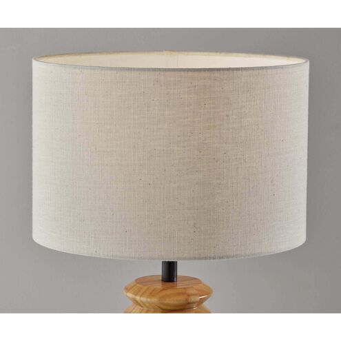 Judith 26 inch 100.00 watt Natural Wood With Black Table Lamp Portable Light