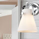 Pilaster II Cone Sconce Wall Light in Polished Chrome, Matte White Glass