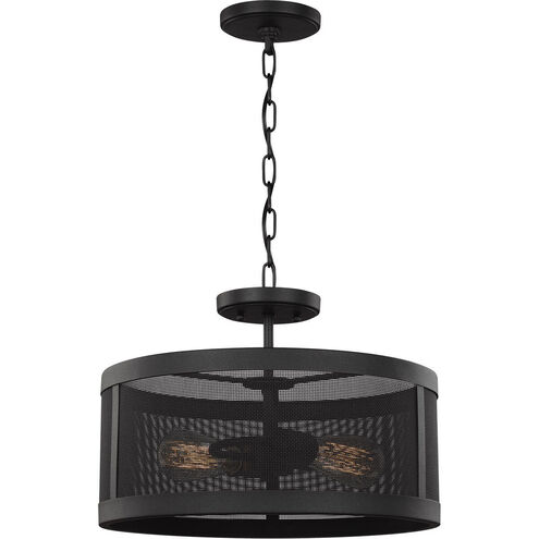 Gereon 2 Light 16 inch Black Semi-Flush Mount Ceiling Light