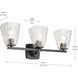 Marant 3 Light 23.75 inch Black Vanity Light Wall Light
