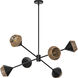 Alora Mood Daphne 6 Light 37.5 inch Matte Black and Brown Cotton Rope Chandelier Ceiling Light